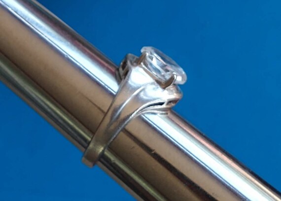 Vintage Sterling Silver Fashion Ring, Sparkling R… - image 4