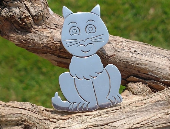 Taxco Cat Brooch, Sterling Silver Artisan Brooch,… - image 4