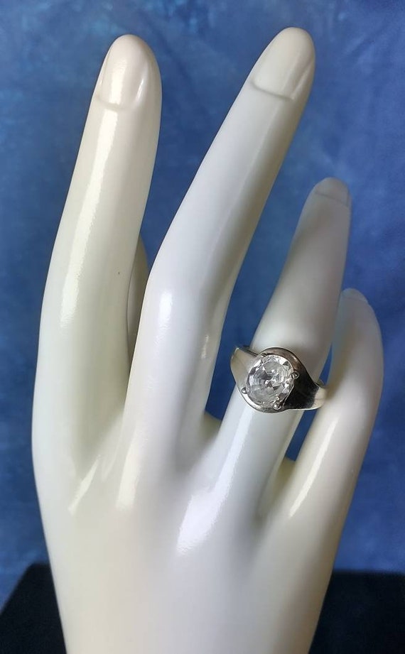 Vintage Sterling Silver Fashion Ring, Sparkling R… - image 9