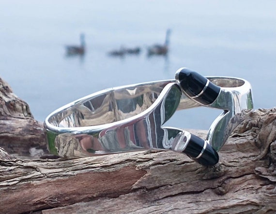 Vintage Taxco Sterling Silver Clamper Bracelet, T… - image 2