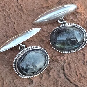 Boutons De Manchette Vintage Années 1960 DESTINO New York - Agate Mousse, Or Jaune Plaqué