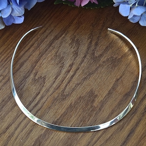 Vintage MWS Mexico Sterling Silver Torque Collar Necklace, 23.8g