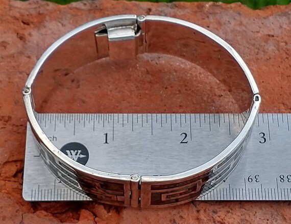 Vintage Taxco Sterling Abalone Inlay Bracelet, 71… - image 8