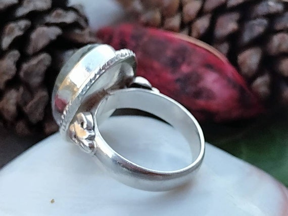 Labradorite Ring, Sterling Silver Labradorite Rin… - image 9
