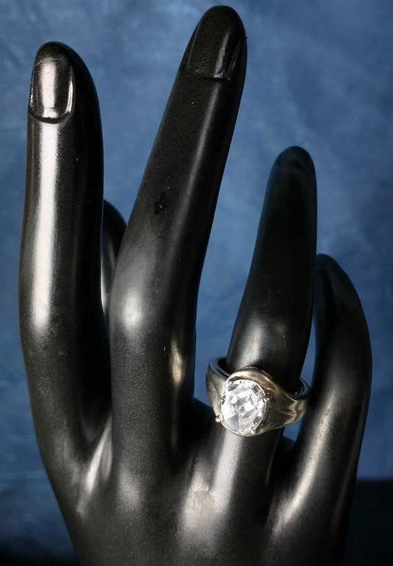 Vintage Sterling Silver Fashion Ring, Sparkling R… - image 8