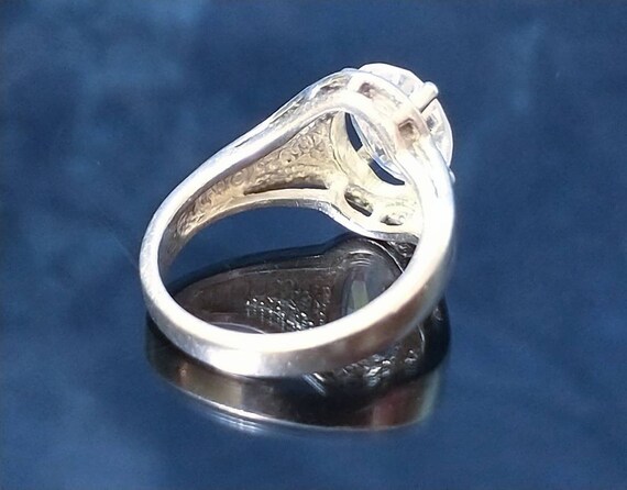 Vintage Sterling Silver Fashion Ring, Sparkling R… - image 6