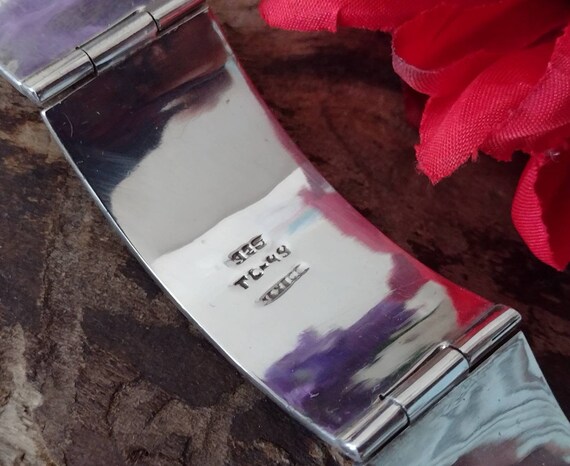 Vintage Taxco Sterling Abalone Inlay Bracelet, 71… - image 10