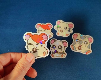 2" Hamster Holographic Stickers