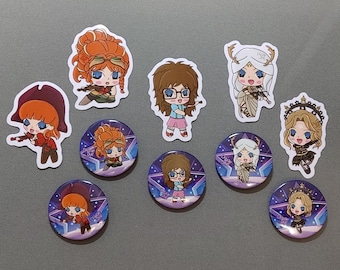 Violin Girl Stickers & Pins