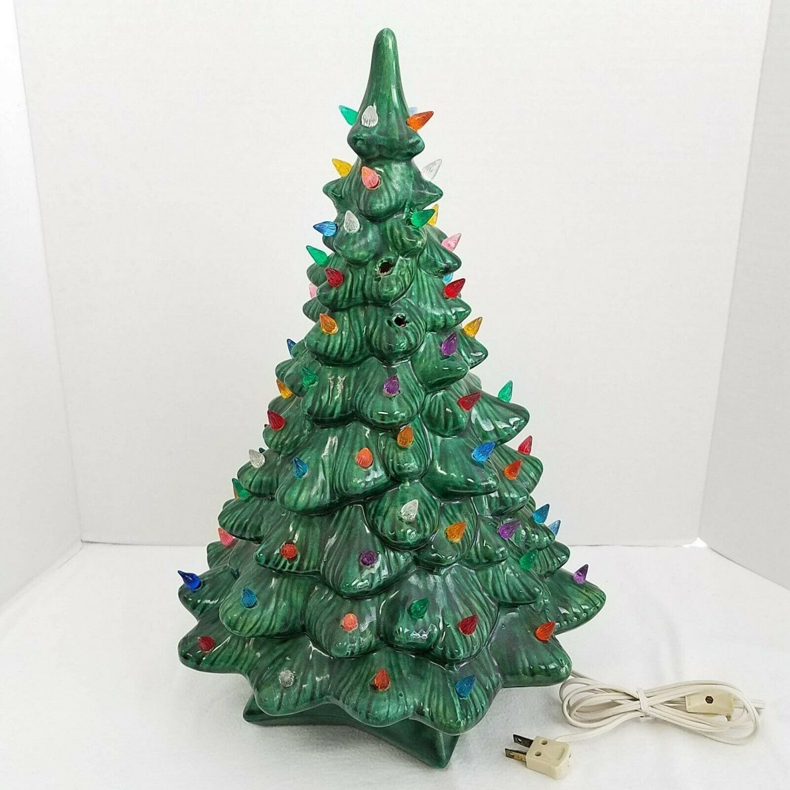 VTG 18 Holland Mold Green Ceramic Christmas Tree Flame Etsy