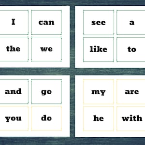 100 Printable Sight Word Flashcards, Kindergarten sight words, high frequency words, Kindergarten Activity, Homeschool, Daycare, Classroom