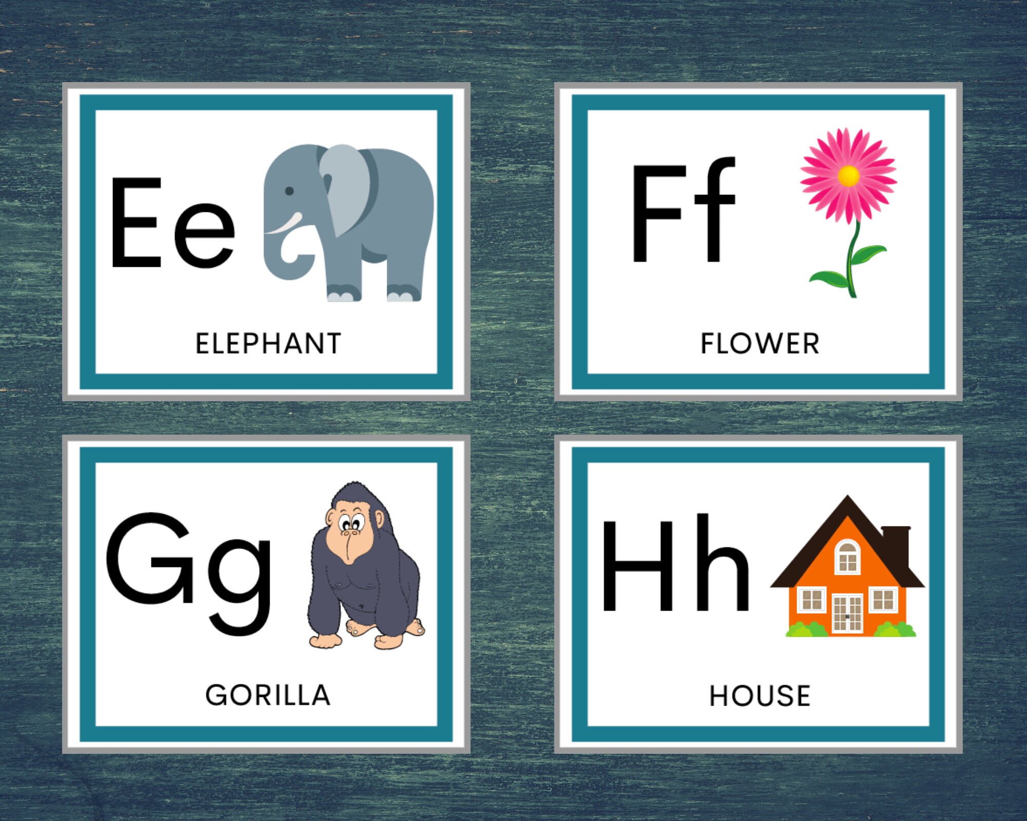 Printable Alphabet Flashcards, Digital Download, Preschool Activity ...