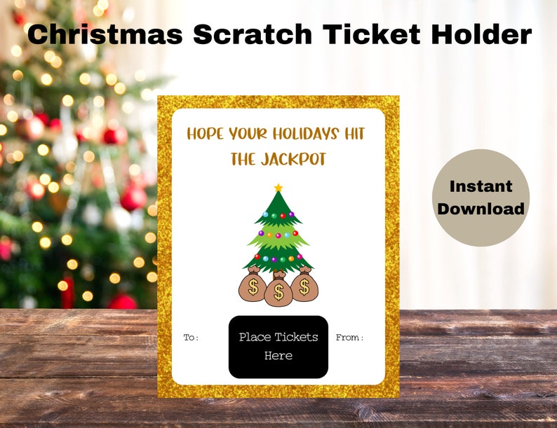 Christmas Lottery Printable Ticket Holder - Etsy