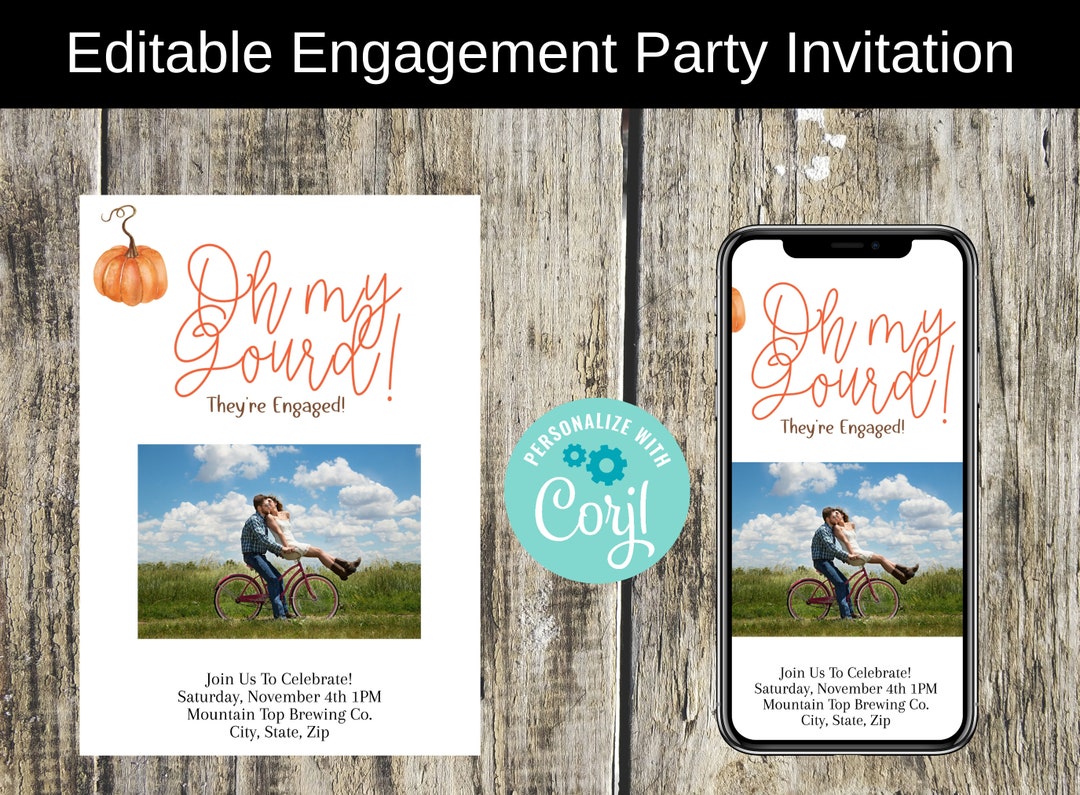 Fall Engagement Party Invitation Etsy