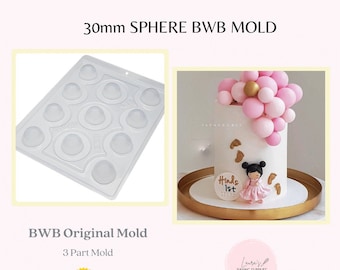 30mm Sphere Chocolate Mold - BWB  3 Piece Mold - BWB 9418