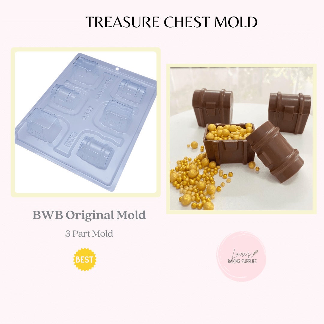 Chocolate Candy Sugar Craft Pirate Treasure Box Mold Cake Decorating Tools  Family Art Silicone Soap Mold Kitchen Plaster Mold Casting Kit