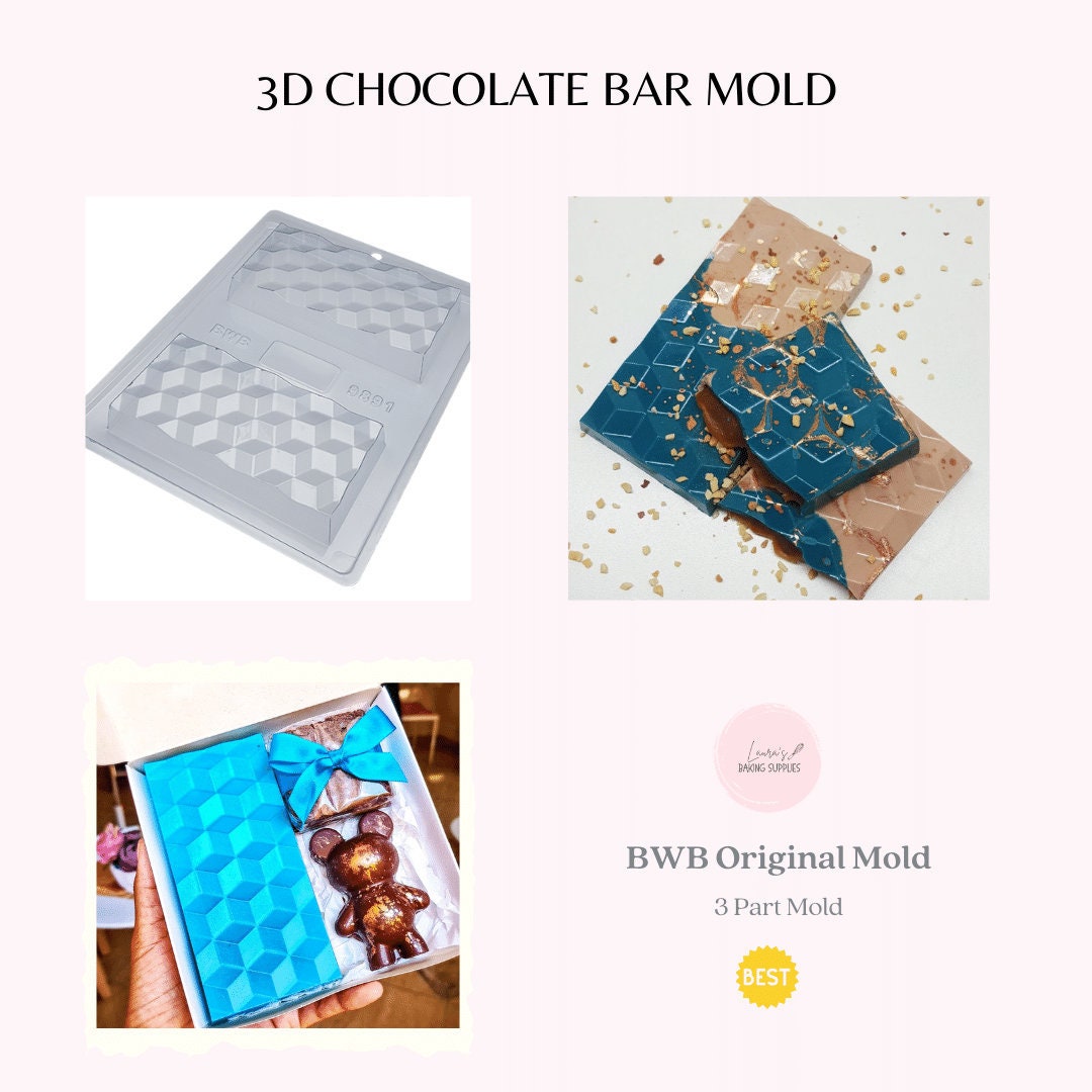 3D Chocolate Bars, Hershey Bars, Candy Bar Silicone Mold, Cupcake  Decoration, Chocolate, Fondant, Resin, Clay 