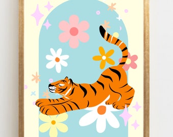 Happy Tiger - Digital Art Print