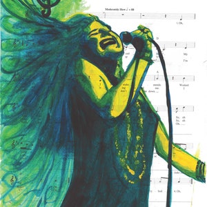 Janis Joplin - Mercedes Benz - Hand Signed Watercolor Print