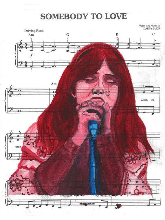 Grace Slick of Jefferson Airplane Somebody to Love Hand Signed - Main Image