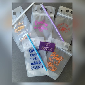 Drink Pouches with Straws, Booze Bag, Custom Drink Pouches, Bachelorette Booze Bag, Bachelorette Drink Pouches, Adult Capri Sun