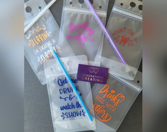 Drink Pouches with Straws, Booze Bag, Custom Drink Pouches, Bachelorette Booze Bag, Bachelorette Drink Pouches, Adult Capri Sun