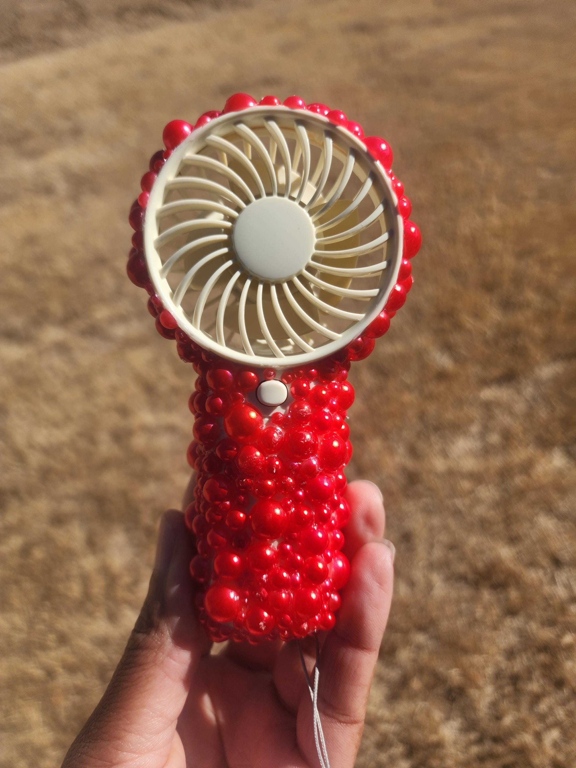 Custom Bling Handle Held Portable Fan - Etsy
