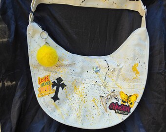 Large Christian faith Patchwork Shoulder bag.