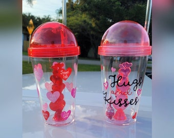 Vaso de San Valentín relleno de dulces: regalo en forma de corazón