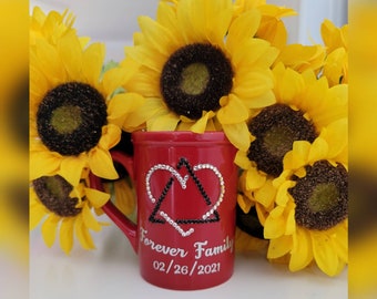 Personalized Adoption Day Mug: Rhinestone Forever Family Gift