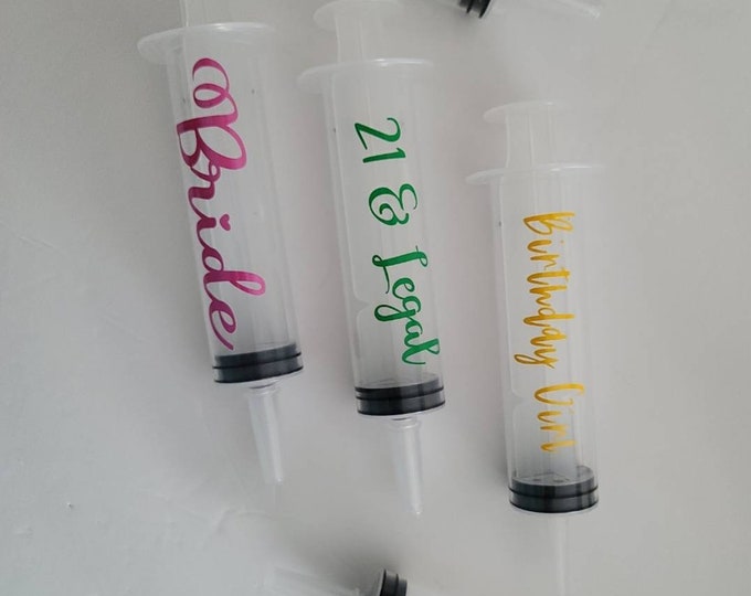 Personalized Jello Shot Syringe Adult Party Favor, Alcohol Shots