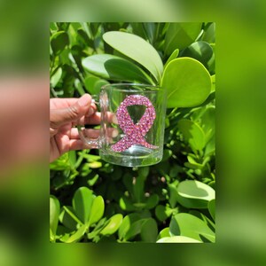 Breast Cancer Awareness gift,  Bling Clear Mug