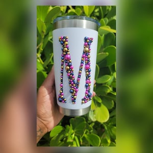 Bling Travel Tumblers, Tumblers Stainless Steel Mugs, White Custom Travel Mug, Personalize Gift Idea,Bling Mug
