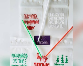 Bolsas navideñas de alcohol, Bolsas para bebidas con pajitas, Bolsa para bebidas alcohólicas