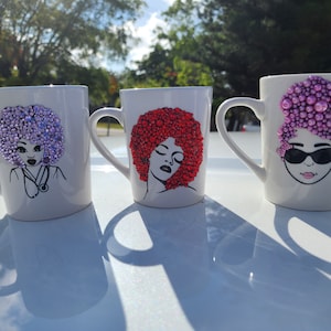 READY TO SHIP****Pre-made Bling Cups. Rhinestone Designed mugs.