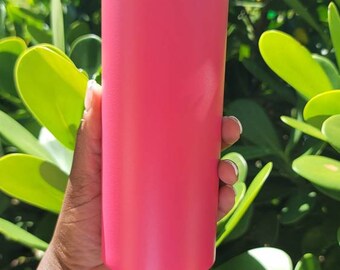 Vaso skinny rosa personalizado - Acero inoxidable de 20 oz