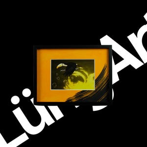 Kunstkarte in elegantem Rahmen mit handgefertigtem Passepartout - Titel: Gelber Tucan | Geschenk | Dekoration