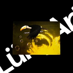 Kunstkarte - Titel: Gelber Tucan | Geschenk | Dekoration