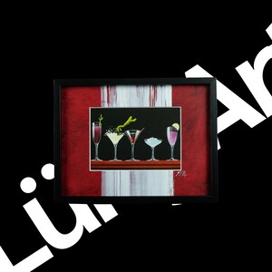 Kunstkarte in elegantem Rahmen mit handgefertigtem Passepartout - Titel: Frogtails | Geschenk | Dekoration