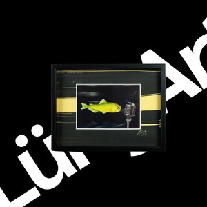 Kunstkarte in elegantem Rahmen mit handgefertigtem Passepartout - Titel: Elvis | Geschenk | Dekoration