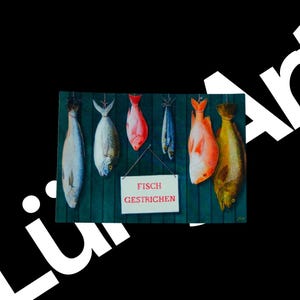 Kunstkarte - Titel: Fisch gestrichen | Geschenk | Dekoration