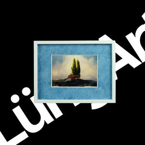 Kunstkarte in elegantem Rahmen mit handgefertigtem Passepartout - Titel: Meditation | Geschenk | Dekoration