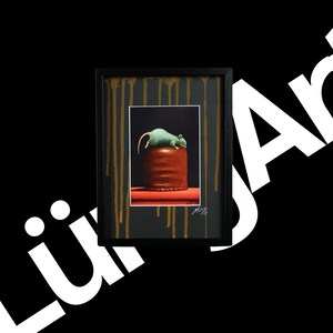 Kunstkarte in elegantem Rahmen mit handgefertigtem Passepartout - Titel: Meiner | Geschenk | Dekoration