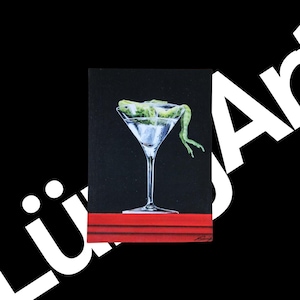 Kunstkarte - Titel: Martini on the frogs | Geschenk | Dekoration
