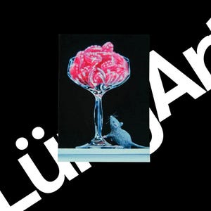 Kunstkarte - Titel: Die Himbeermaus | Geschenk | Dekoration
