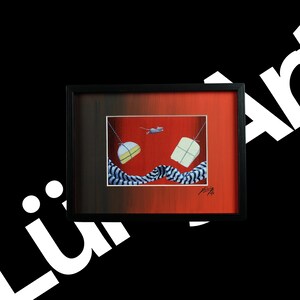 Kunstkarte in elegantem Rahmen mit handgefertigtem Passepartout - Titel: Artiste de fromage | Geschenk | Dekoration