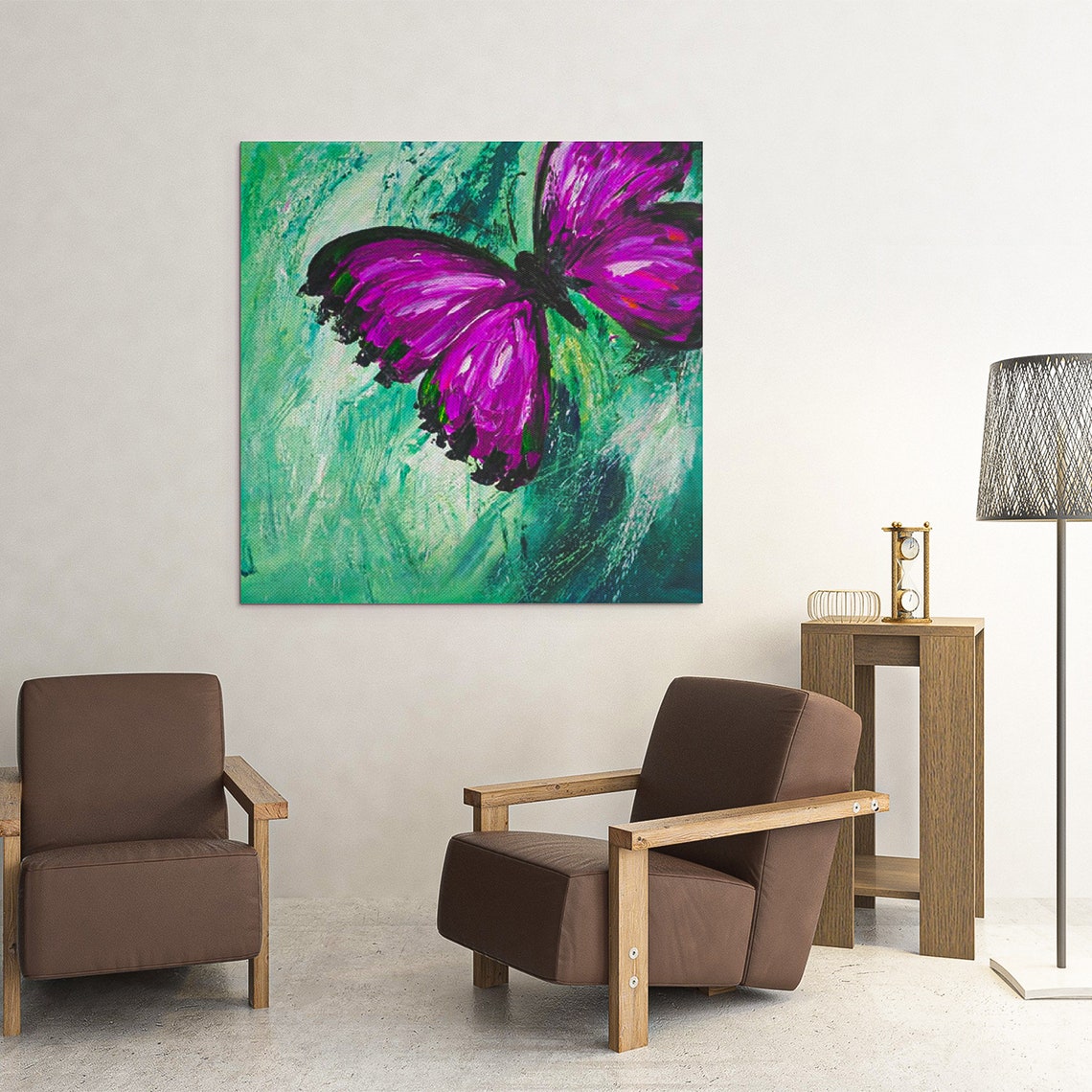 3 Piece Wall Art Abstract Butterfly Paintings on Canvas Living - Etsy UK
