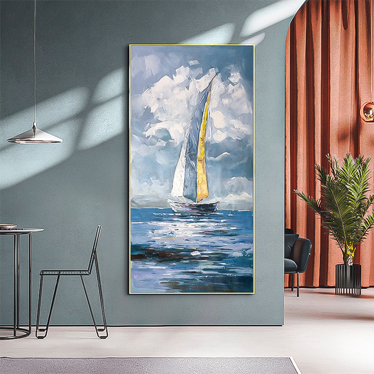 Sailboat Painting 2 Piece Wall Art Gallery Wall Set Original Etsy