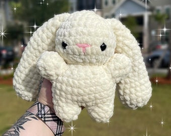 Gehaakte knuffel konijn | Schattig pastelkleurig knuffeldier