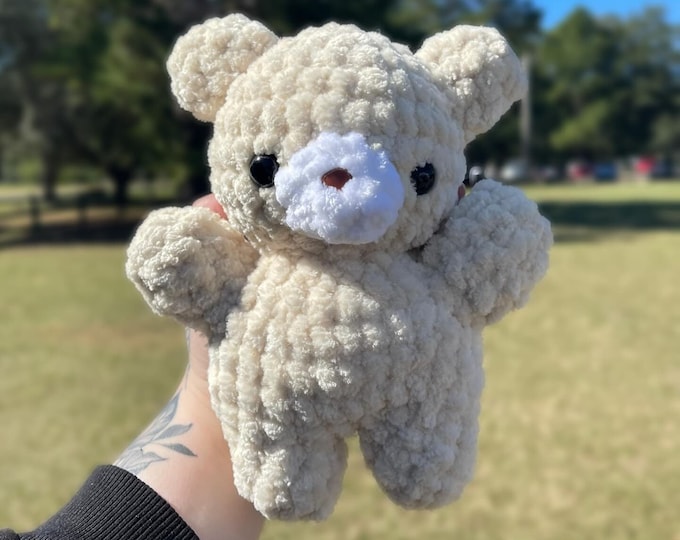 Teddy Bear Crochet Plushie | Cute Stuffed Animal Toy
